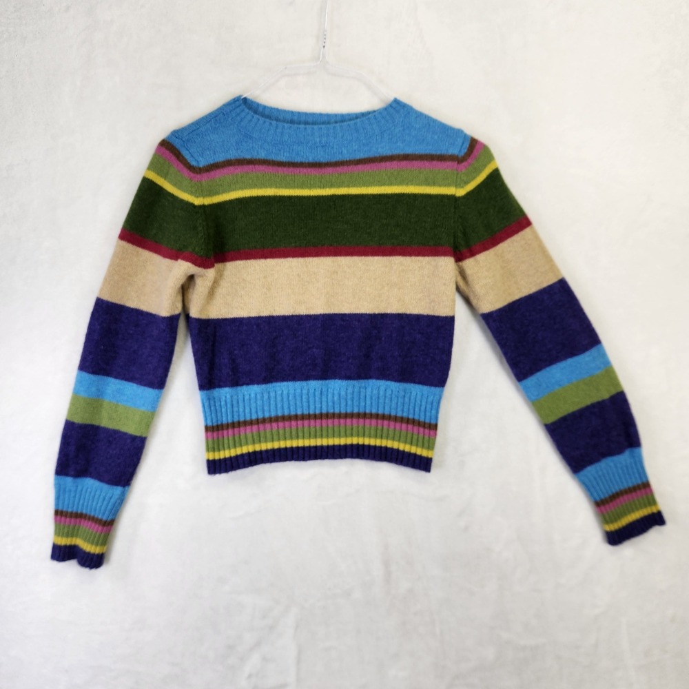 Vintage United Colors of Benetton Striped Wool Sweater Made in Italy Womens S